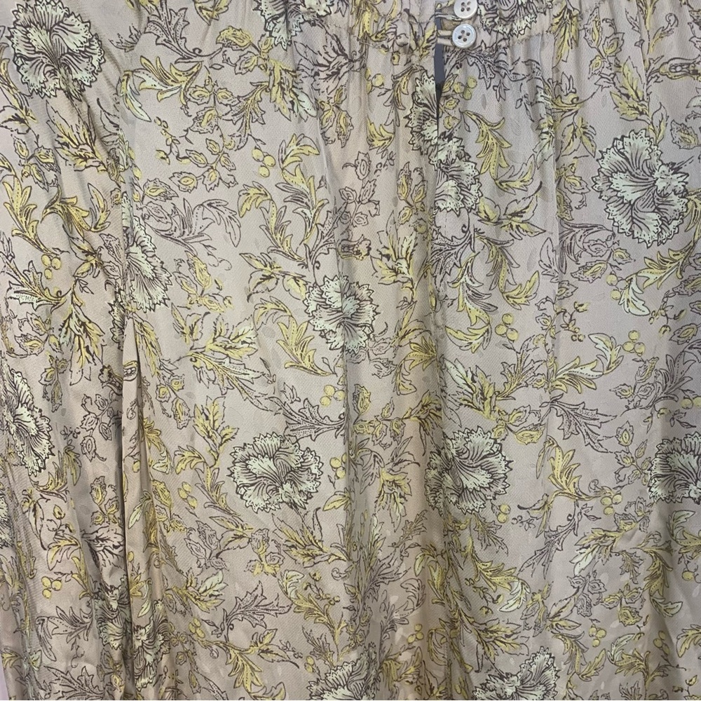 Current air Anthropologie Floral Satin Tiered Maxi Dress Long Sleeve - Picture 4 of 12